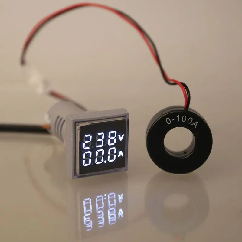 0-100A 60-500V Vôn kế Ampe kế LED Hiển thị Vôn kế Bộ giải mã hiện tại Square KXRE
