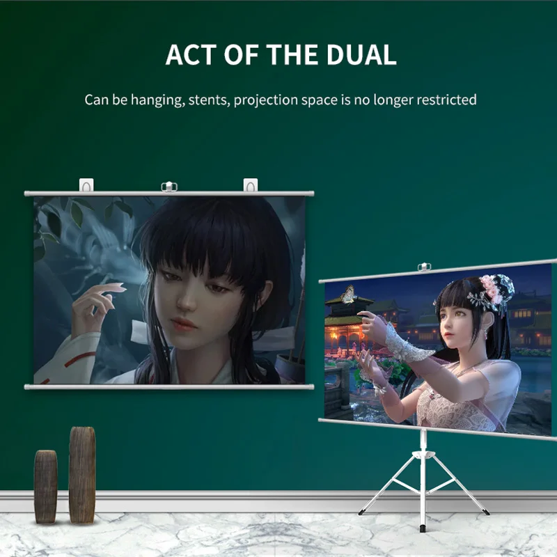 Gran oferta, soporte de suelo de alta calidad, pantalla de proyección con trípode, 60 pulgadas, 4:3, pantallas de proyector ALR de pie para cine en casa