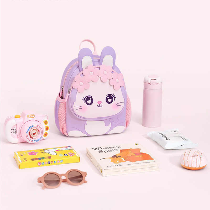 소녀를위한 유아 배낭 3-5 세 만화 핑크 토끼 학교 가방 유치원 어린이 Kawaii 가방 Mochila Infantil Escolar