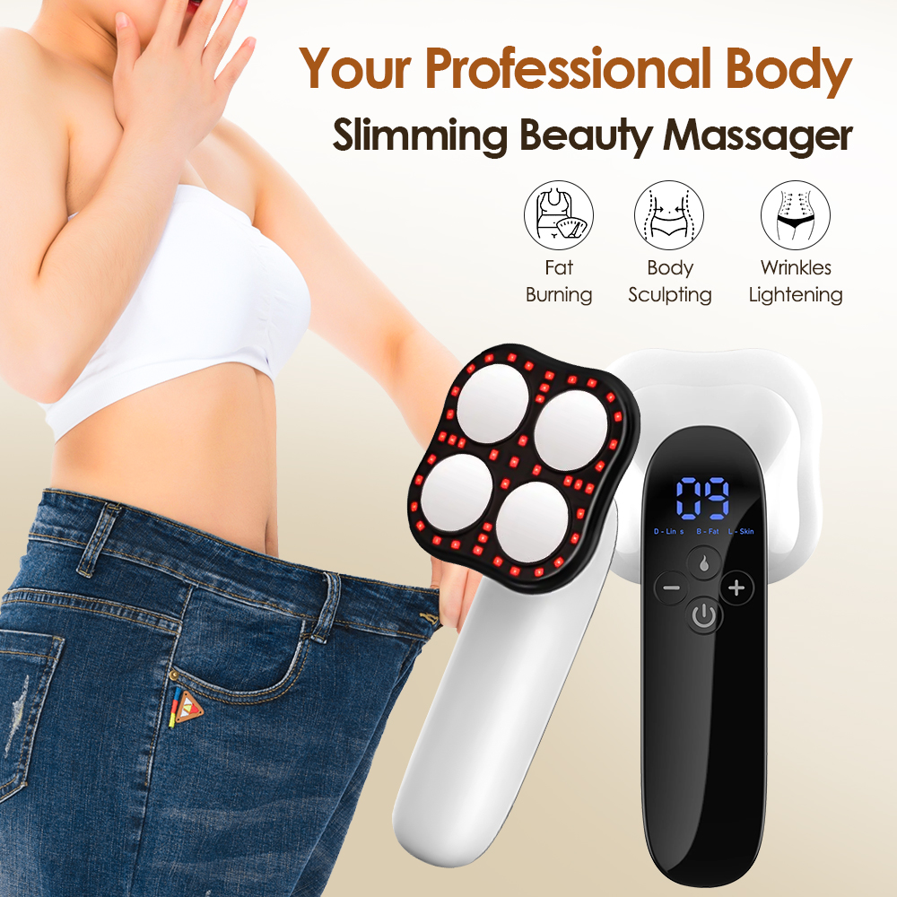 4-in-1 kabelloses elektrisches Körpermassagegerät, schlanke Fettverbrennung für Bauchfett, Taille, Arm, Bein, Hintern, professionelle Anti-Cellulite-Maschine