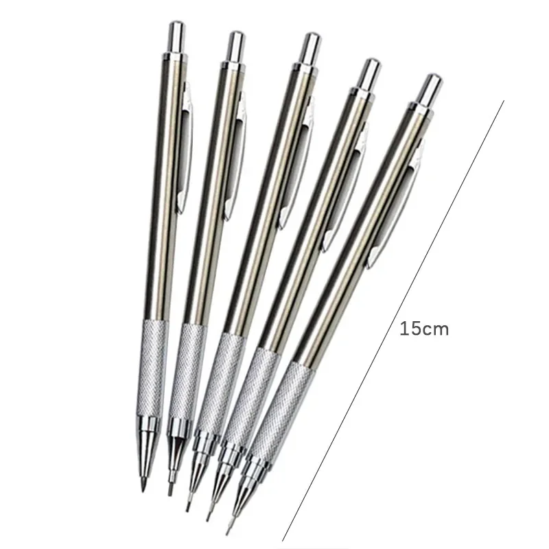 0.3 0.5 0.7 0.9 1.3 2.0Mm Cơ Bộ Bút Chì Full Kim Loại Nghệ Thuật Vẽ Tranh Tự Động Bút Chì Với Dẫn Văn Phòng trường Cung Cấp