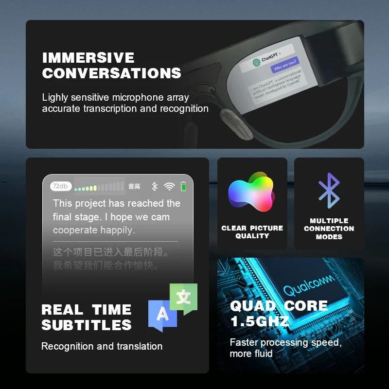 VRスマートバーチャルリアリティメガネ、複数の言語をサポート、新しいタイプ、HD