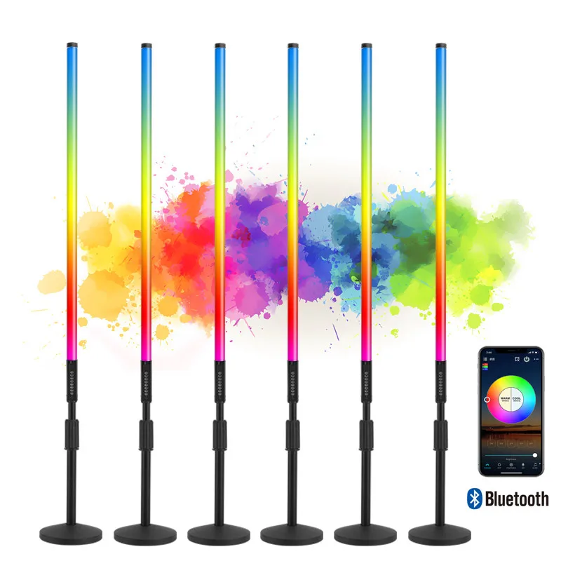 6Pack TL-130Pro Smart Synkitt APP Control Bluetooth Rgb Led Tube Light Bar With Case Color Change Neon Dj Party Events Light