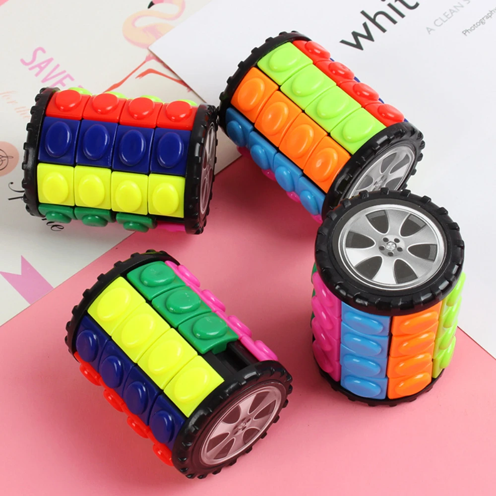 Sáng Tạo 3D Xoay Trượt Khối Xếp Hình Màu Tháp Giải Nén Tiểu Thuyết Cube Trẻ Em Đồ Chơi Xếp Hình Cha Mẹ-Con Montessori Chống Đỡ Tặng