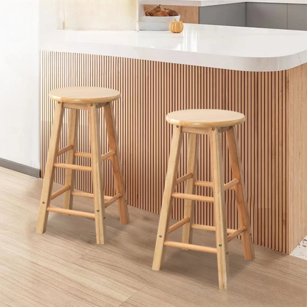 Bar Solid Wood Stool Household Milk Tea Shop Simplicity High Chair Multifunction Northern Strong Load-Bearing Capacity Bar Chair