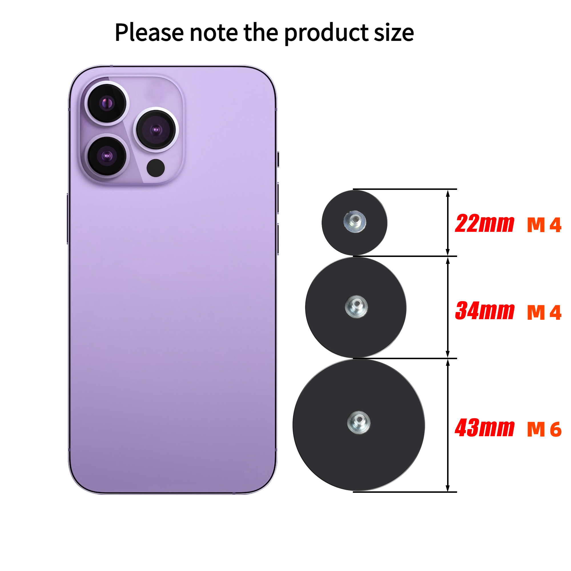 4 Stuks 43/34/22 Mm M6/M4 Bolt Mini Size Magnetische Base Mount Bracket klem Led Verlichting Bar Houder Suv Offroad