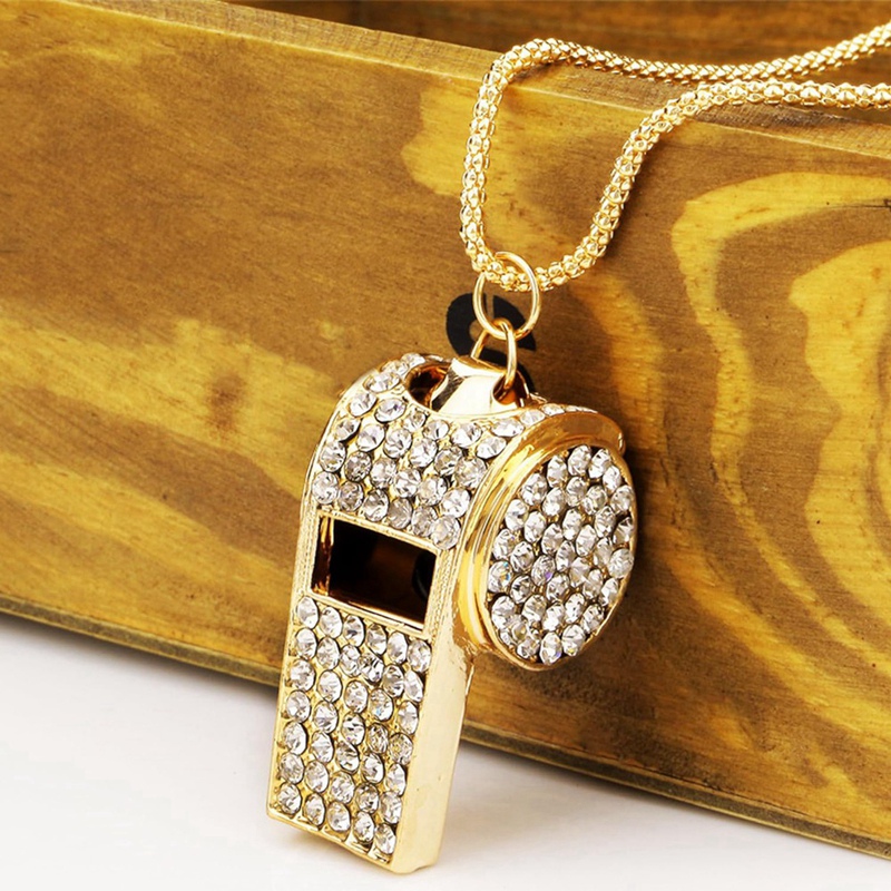 Whistle, Metal Crystal Rhinestone Whistle, Shining Whistle With Keychain For Referees, Coaches, Teachers