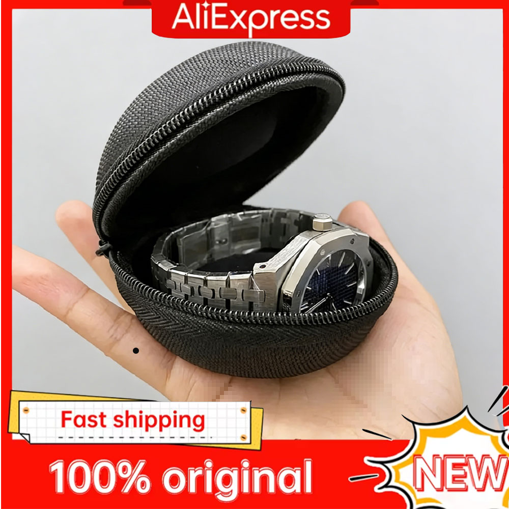 1pc Portable Zipper Travel Watch Case, Dust-proof Single Watch Storage Box for Wristwatches And Smart Watches