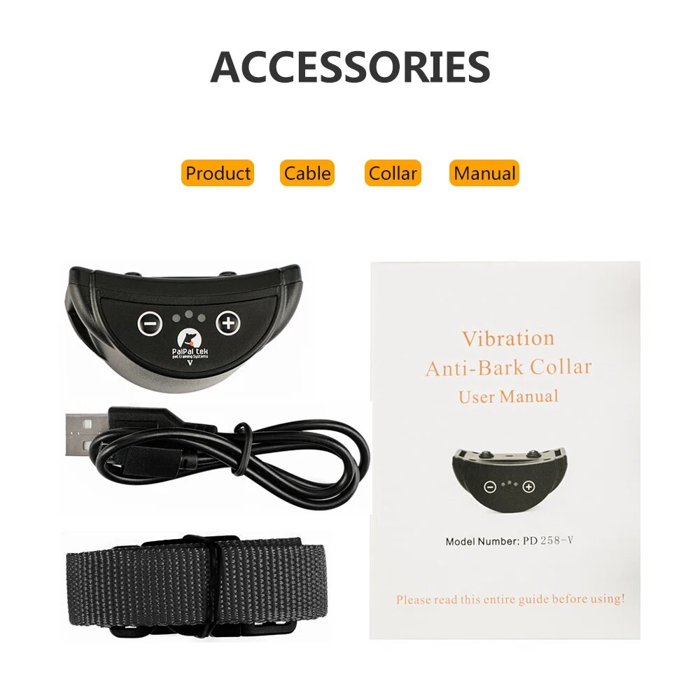 Collar de corteza de perro, Collar antisadridos recargable para dejar de ladrar, Collar de entrenamiento con vibración para perros pequeños y medianos