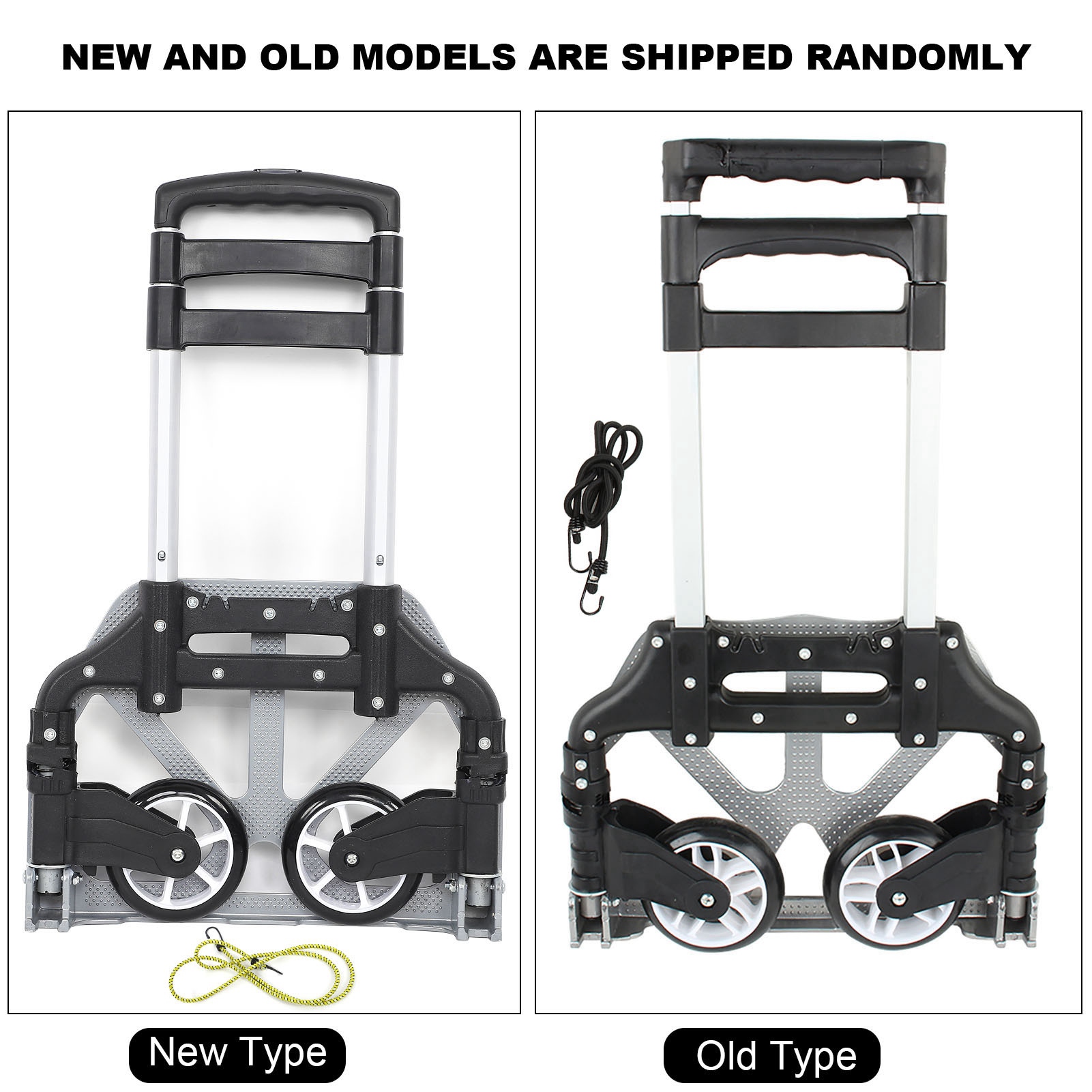 Carrinho de bagagem roda de bagagem caminhão de mão resistente 80kg dobrável compacto alumínio mão caminhão carrinho de bagagem roda