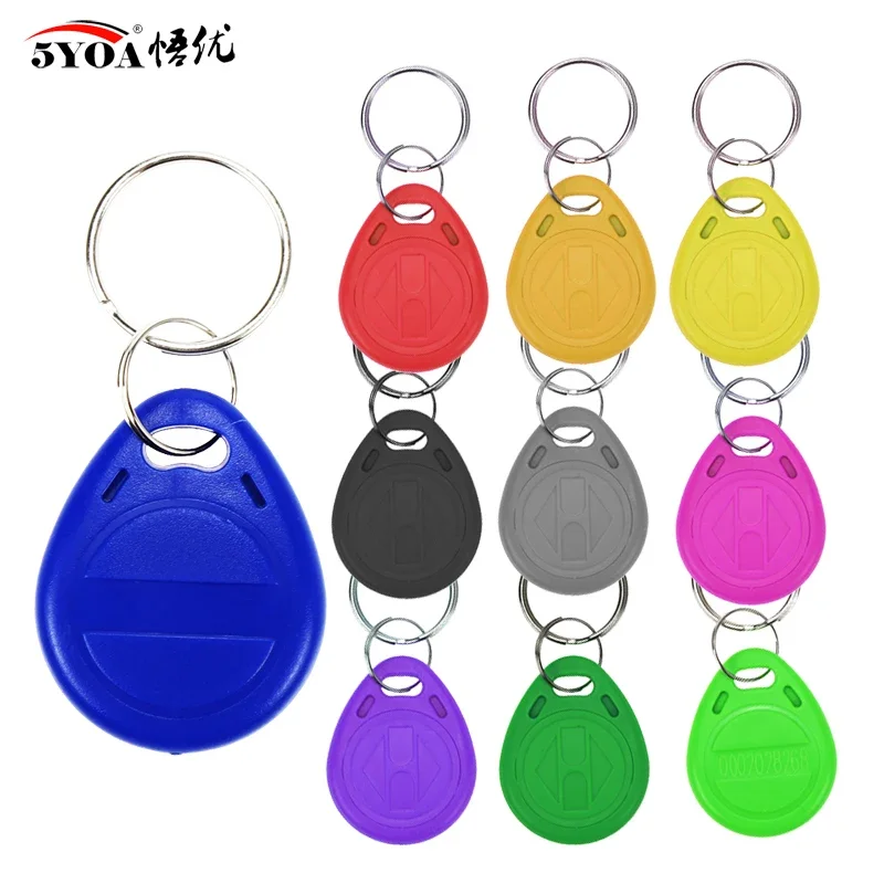 5YOA 100 Uds em4305 t5577 RFID 125khz llave Keyfobs copia regrabable reescritura duplicada proximidad ID Token Ring rfid clonador