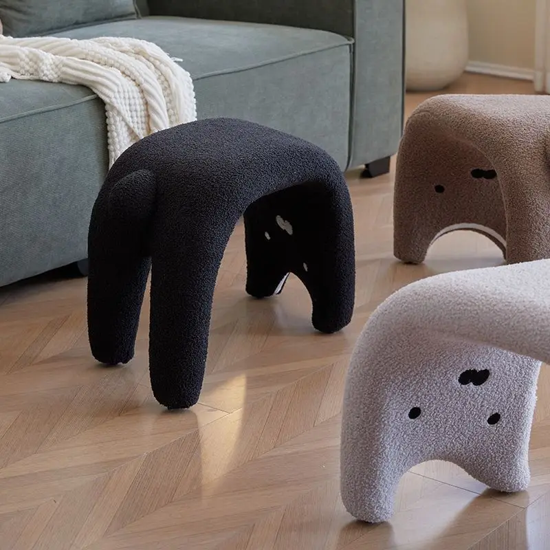 DressingสตูลArmless Plush Entrywayเก้าอี้แมวน่ารักแต่งหน้าพักเท้าโต๊ะเครื่องแป้งสตูลสําหรับห้องนั่งเล่นเฟอร์นิเจอร์ห้องนอน