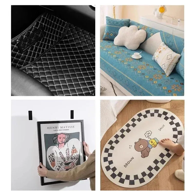 Tapis de voiture tampons auto adhésif VelcroS bande tableau de bord couture Double face autocollants fixes Fixation Patch tapis de sol bricolage Arts