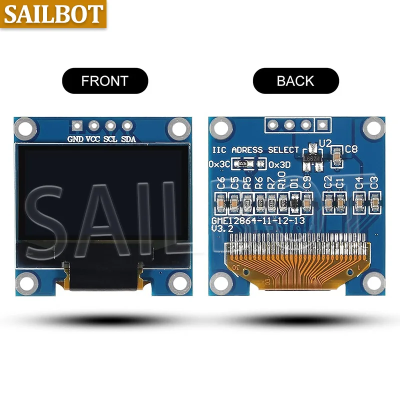 1-10PCS 0,96-calowy moduł wyświetlacza OLED I2C IIC SPI Serial 128X64 SSD1315 LCD 3.3-5V 4-pinowy biały/niebieski/żółty niebieski dla Arduino