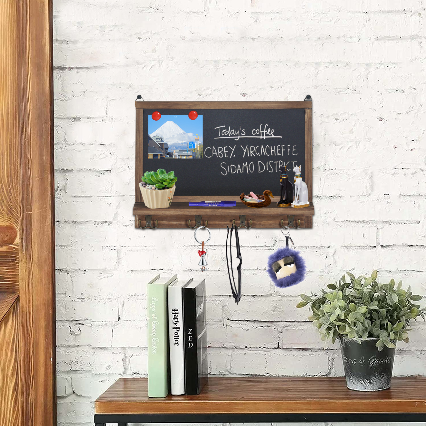 42*30cm Wall Mounted Chalkboard Kitchen Blackboard Memo Board Family Message Board Rustic Wooden Frame Chalkboard Sign