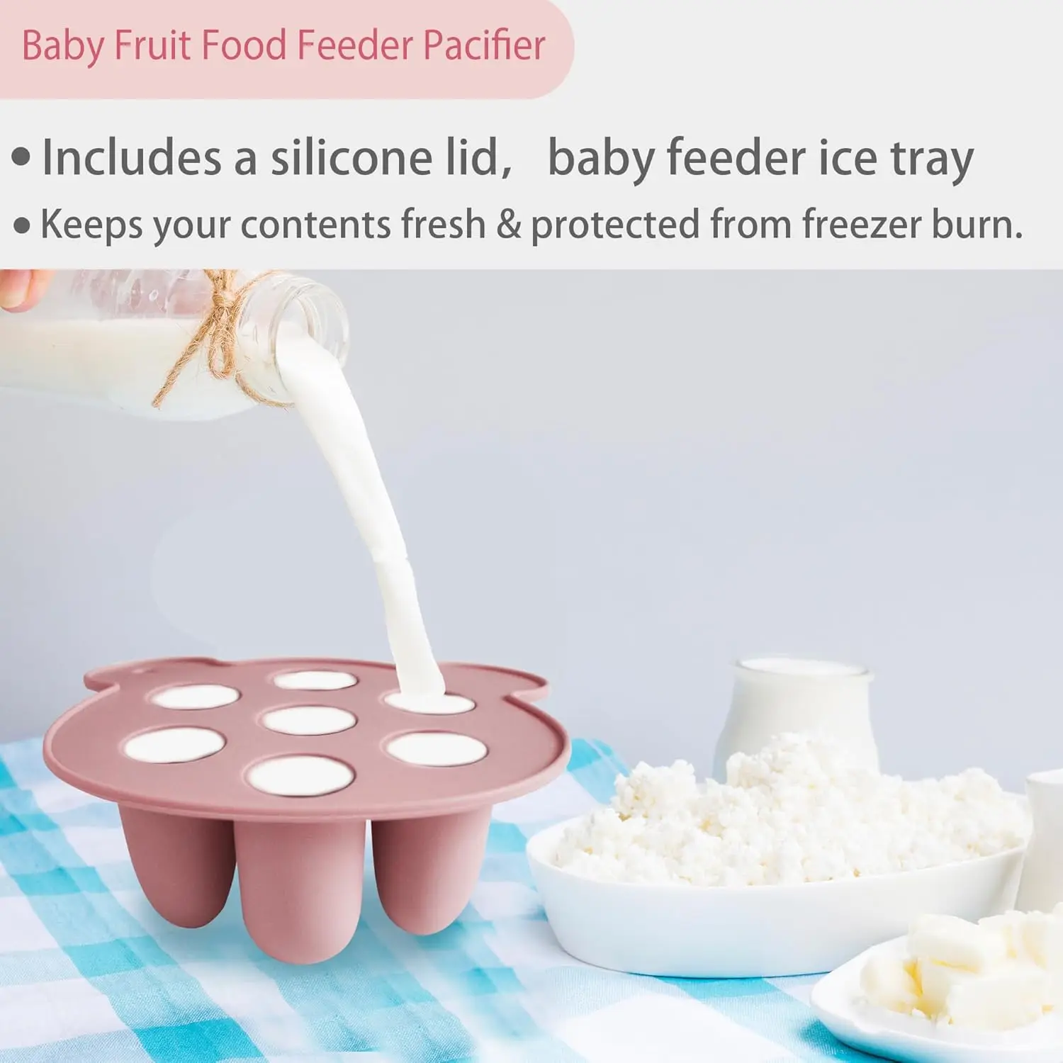 2pcs ชุดหมี Bites ผลไม้ Feeder ให้นมบุตรตู้แช่แข็งถาดอาหารซุปซิลิโคนตู้แช่แข็งถาดซิลิโคน Popsicle แม่พิมพ์