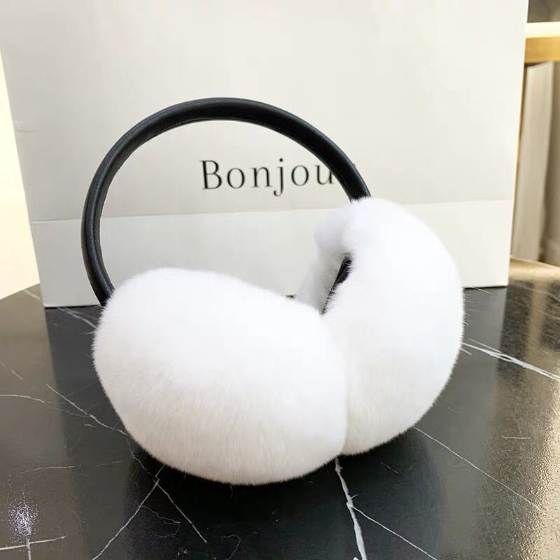 女性と女の子のためのウサギの毛皮のマフ,本物のrex,イヤーカバー,フラップ,暖かい,ロシア,自然,ファッショナブル,冬,100%