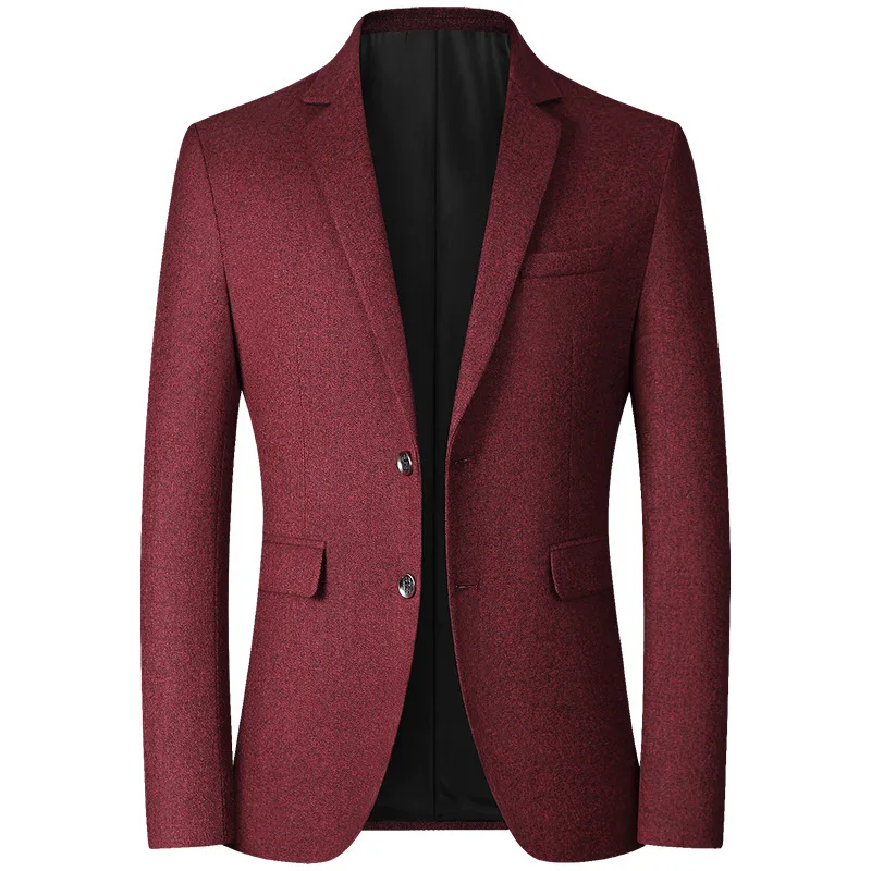 BROWON-Veste d'affaires décontractée pour hommes, olympiques à col rabattu, blazer de mariage, document solide, marque, printemps, automne, 2025