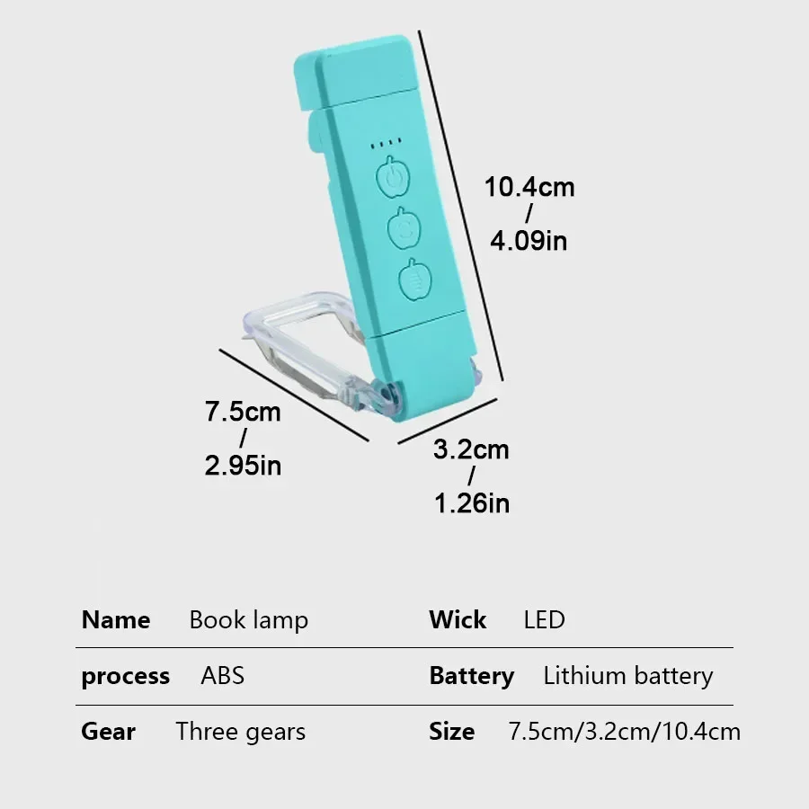 Lampe de lecture aste par USB, 3 couleurs, 5 luminosités, 1800K-6000K, lampe de lecture à clipser, veilleuse pour signet