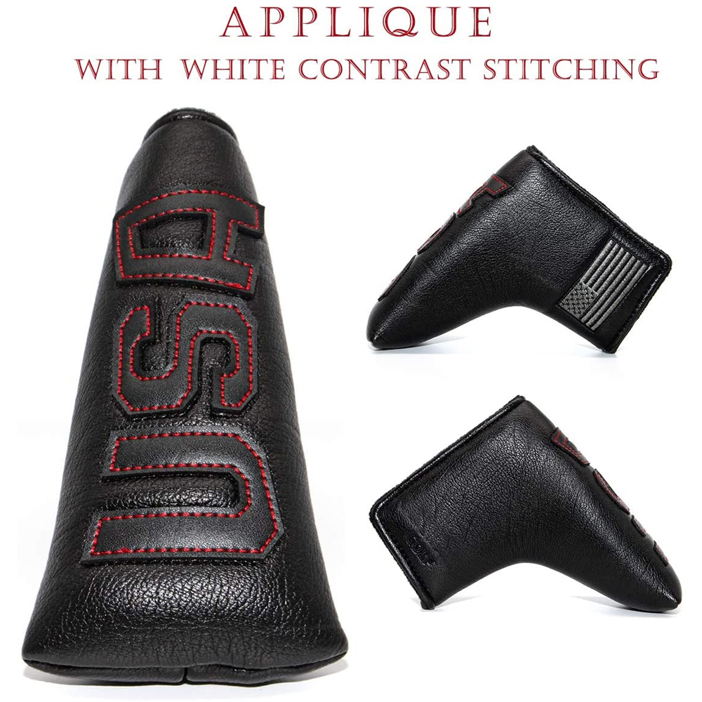 ゴルフブラックputterヘッドカバーカバーputsMagnetic a Flag Blade putter Headvet with Magnetic