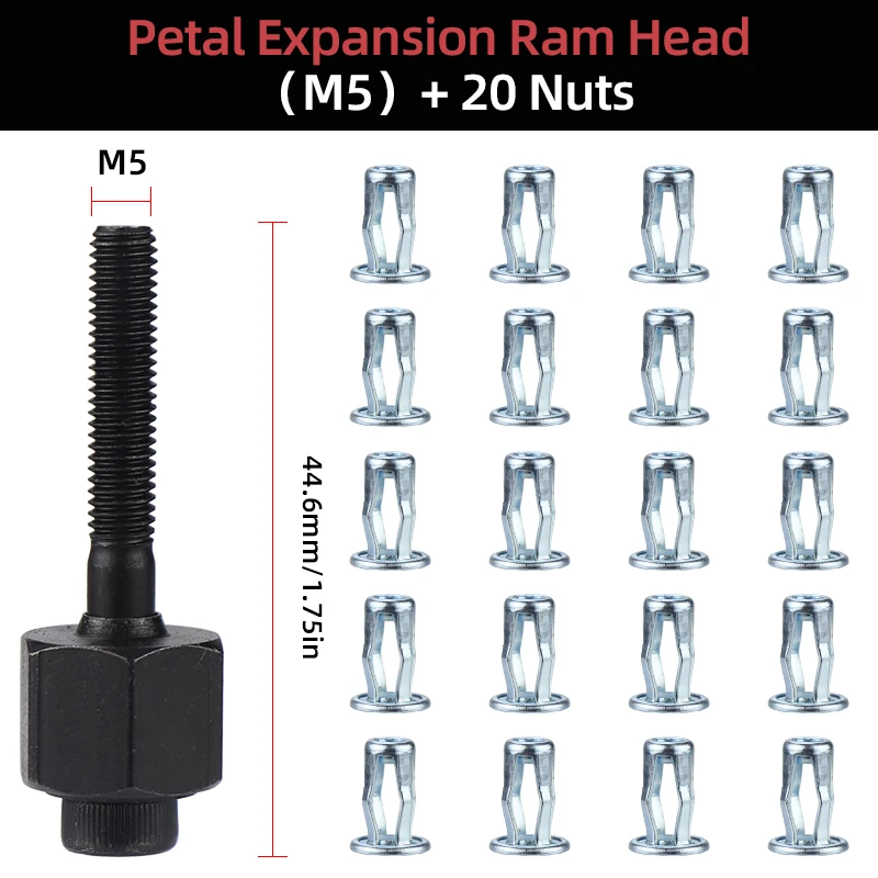 HIFESON-Rivet Head Nuts Set, Kit Rivet Petal, Lock Jack Nuts, Rebitador Manual, Rivnut para Nut, M4, M5, M6, M8, Liga Expansão Clamp, 20pcs