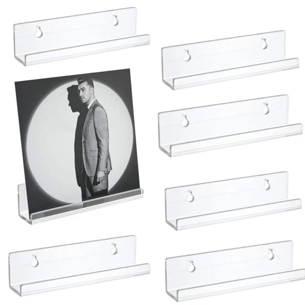 Acrílico Record Display Stand, clara parede montada, vinil titular, flutuante prateleiras, álbum de armazenamento Rack, 4 ", 7", 12"