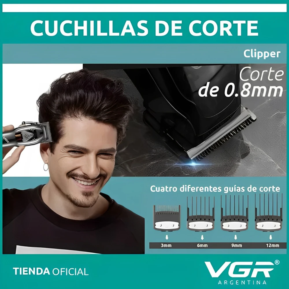 VGR Tondeuse Beroeps Haren snijmachine Instelbaar Tondeuse Barbier Snoerloos 9000 toeren per minuut Tondeuse Tondeuse voor mannen V-653