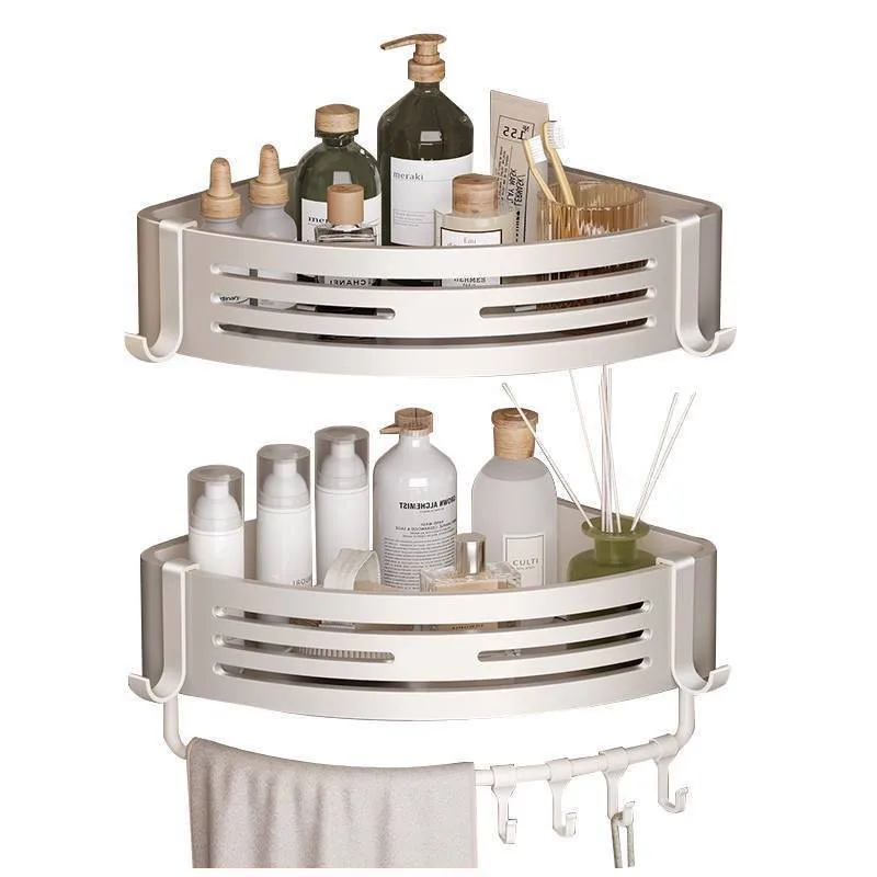 Badezimmerregale aus Aluminiumlegierung, stanzfreies, verdicktes Stativ, Wand-Eckregal, Badezimmerzubehör, Dusch-Organizer