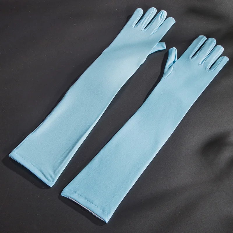 ผู้หญิงยาวSpandex Multicolor Solid Retro Cosplay Stage PerformanceยืดสูงBreathableถุงมือไดรฟ์ขี่จักรยาน