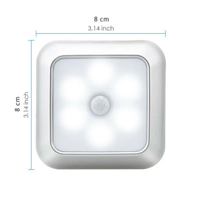 6 Đèn Ngủ LED PIR Tự Động Cảm Biến Chuyển Động Đèn Ngủ Cho Trẻ Em Phòng Khách Phòng Ngủ Nhà Cầu Thang Tủ Quần Áo Đèn Ngủ đèn