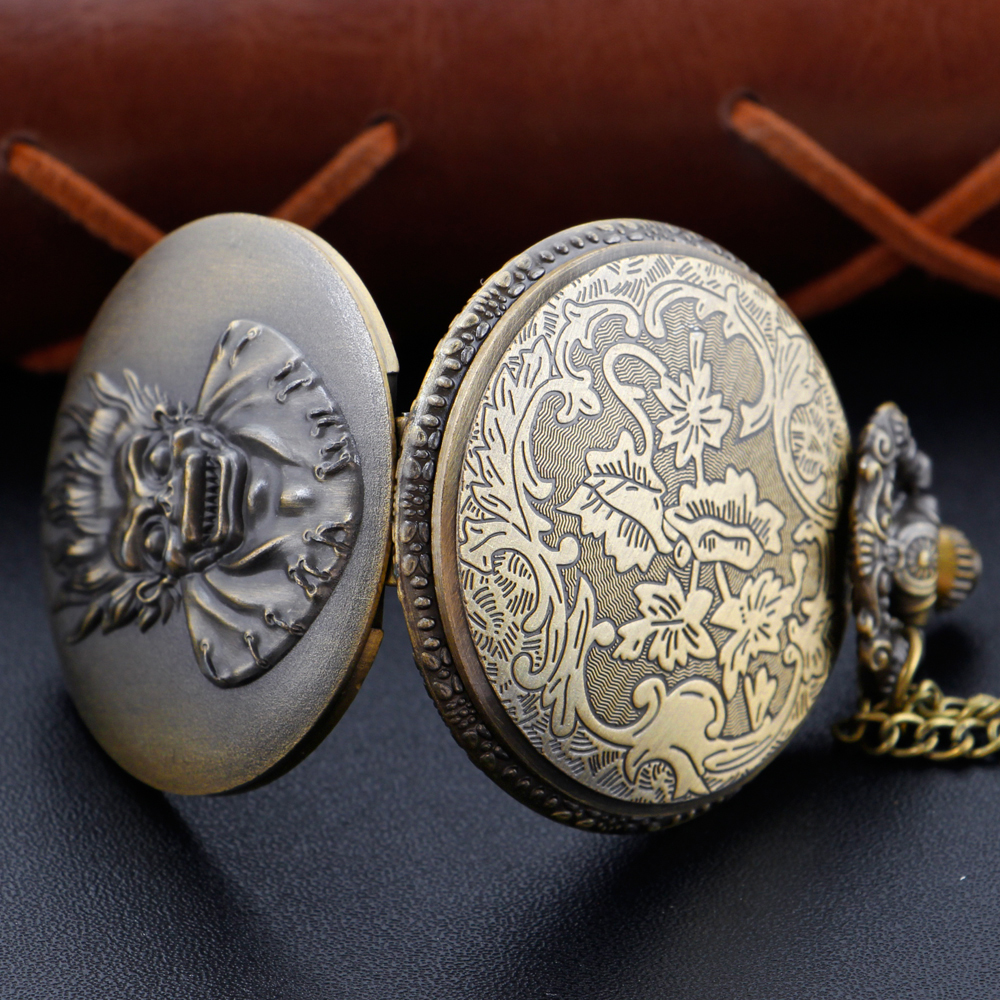 Colar de pingente de bronze relógio de bolso de quartzo anime morte vem fob corrente relógio masculino e infantil melhor presente de feriado