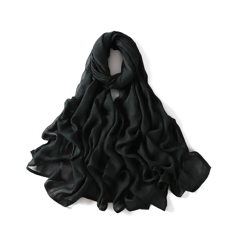 Phụ Nữ Size Lớn Đồng Bằng Cotton Solid Rayon Hijab Khăn Choàng Nữ Chất Lượng Cao Len Và Khăn Choàng Musulman Đầu Hồi Giáo Băng Đô Cài Tóc Turban Gọng 180*95Cm