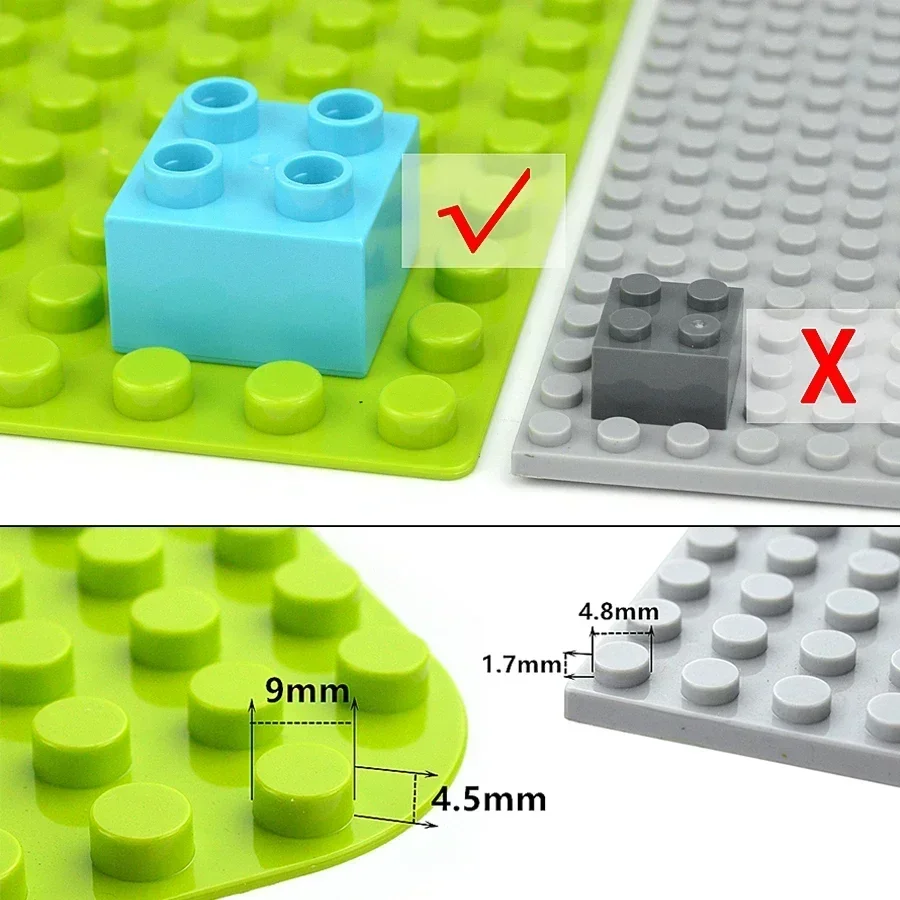 Duploes Big Size Baseplate 16x16 Dots Bricks Assembly Plates Large Particles Animal Classic Figures Building Blocks Kid Toys