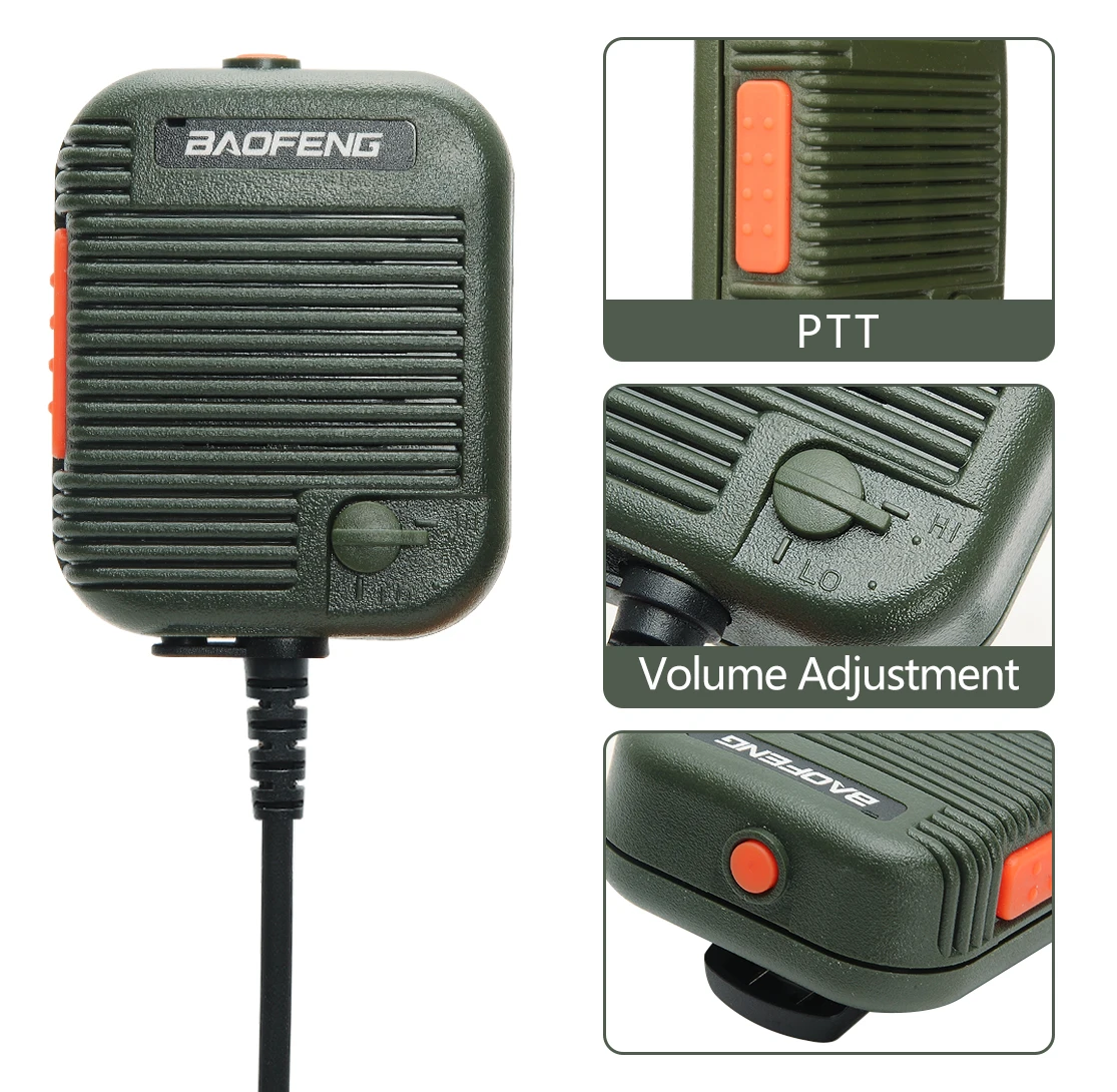 Baofeng AR-152 Walkie Talkie mikrofon PTT radia głośnik Keenwood 2-Pin typ mikrofon ręczny dla UV-K5 UV-21 Pro DR-1801