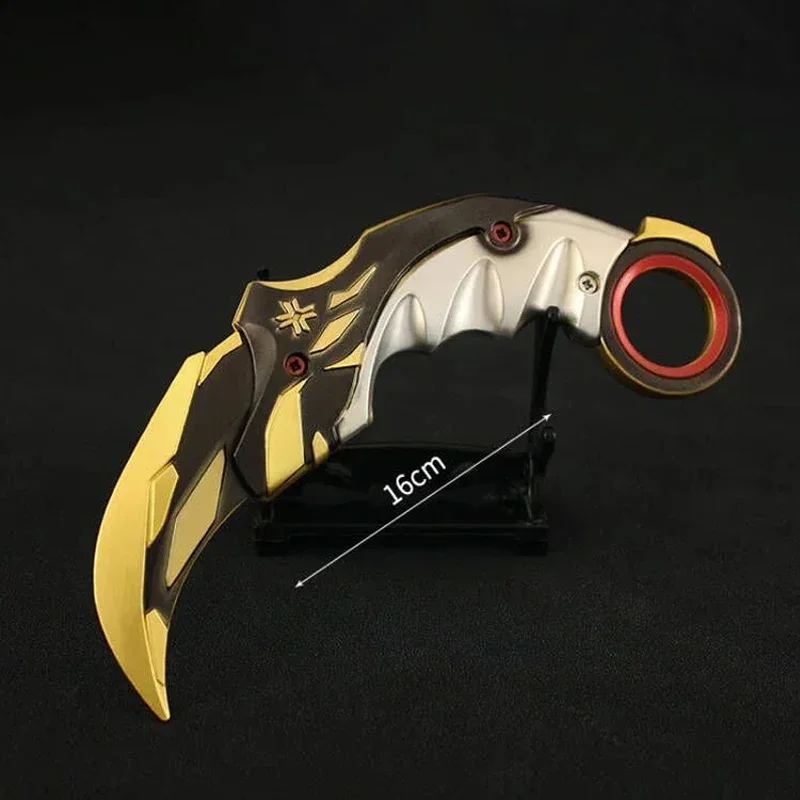16 см/8 см/5 см Valorant Karambit коготь ножи игрушка брелок чемпионы Balisong оружие модель сплава косплей игры периферийные устройства подарки для мальчиков