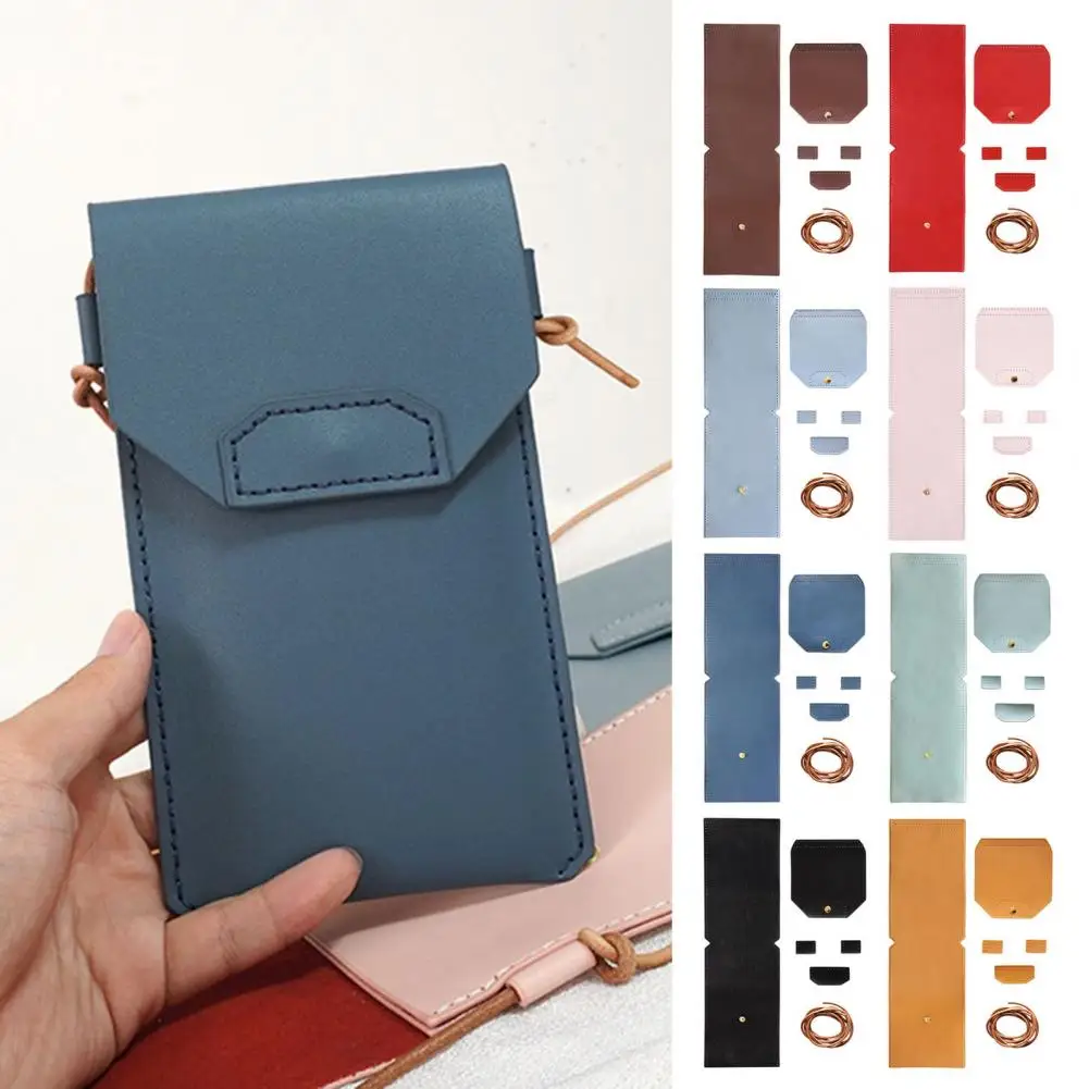 Diy Mobile Phone Bag Kit Diy Faux Leather Phone Pouch Craft Set for Travel Gifts Unfinished Crossbody Wallet Phone for Mobile