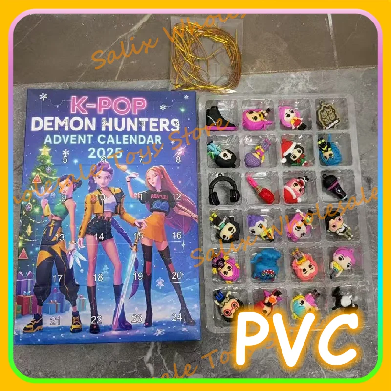 В наличии 2025 Kpop Demon Hunting 24 шт. ПВХ Адвент Рождественский календарь Сюрприз Слепые коробки для Хэллоуина Таинственная коробка Подарки Игрушки
