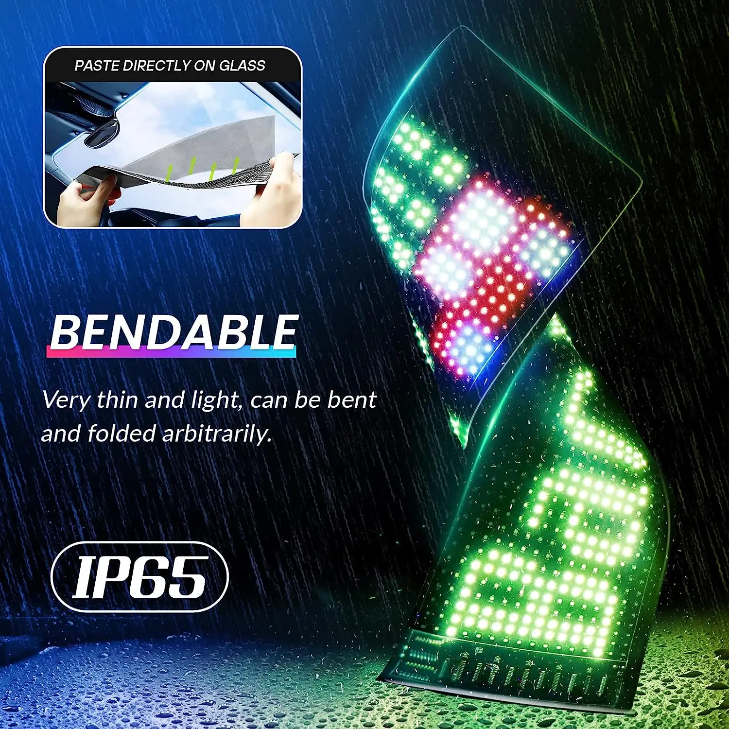 GOTUS przewijany jasny reklamowy znak LED USB 5V znak sterowania aplikacją Bluetooth programowalny wzór tekstowy znak samochodowy LED