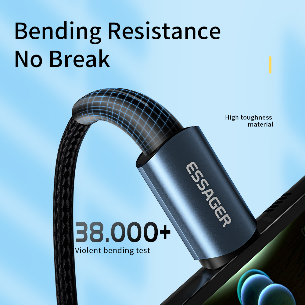 Essager USB C Cable 100W PD QC 4.0 3.0 USB Type C Cable Fast Charging Cable Type C For MacBook Pro Samsung Xiaomi Charge Cable