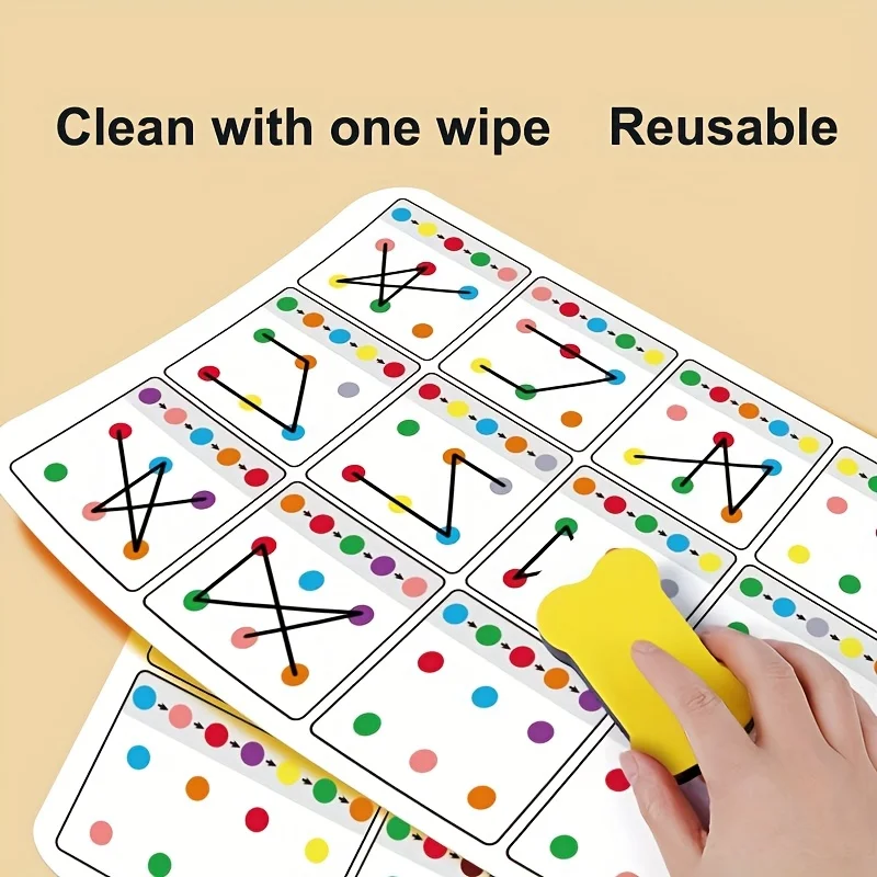 Visual tracking focus and attention training card,color and number recognition, ideal memory improvement,perfect children's gift