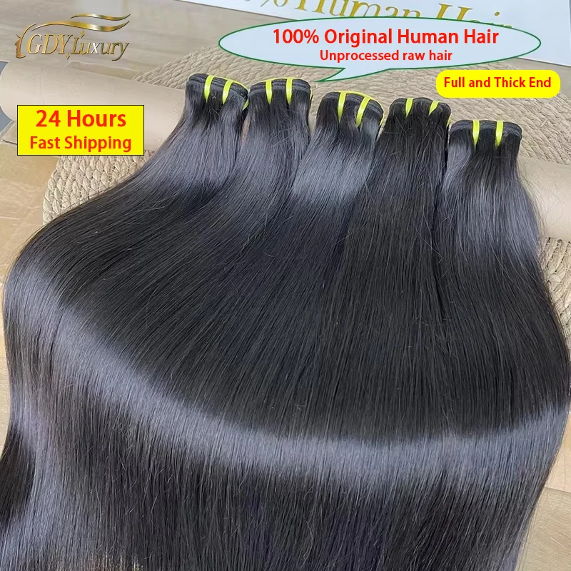 16a pacotes de cabelo cru vietnamita pacotes retos de osso 100% extensões de cabelo humano virgem não processado trama dupla 10-36 Polegada # 1B