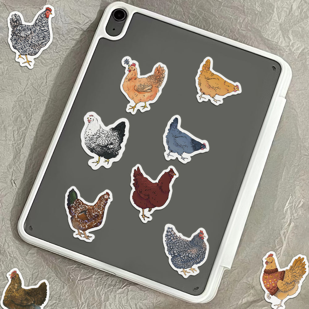 500PCS Creative Hen Roll Adhesive Tape, Animal Graffiti, Laptop Case, Desktop Water Cup Stickers