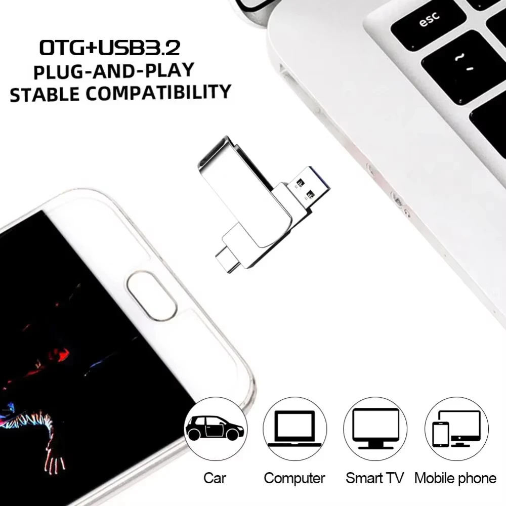 Xiaomi 16TB Flash Drive USB 3.2 High Speed USB Transfer Type-C 2-In-1 8TB 2TB OTG Pendrive Waterproof Flash Disk For Computer