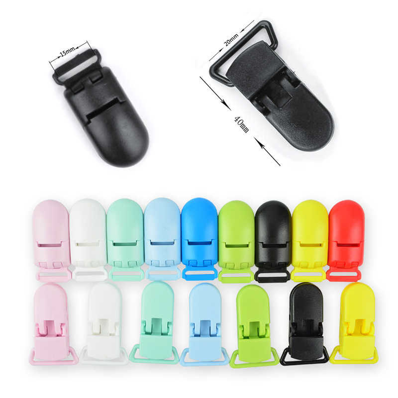 LOFCA, 10 Uds., Clips para chupete de bebé, 15/20mm, cierre de plástico para pezones, abrazadera multicolor, juguete para bebé DIY, fabricación de joyas