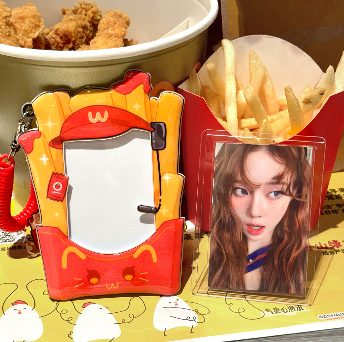 MINKYS Kawaii 함부르크 3 인치 Kpop 포토 카드 홀더 사진 카드 홀더 가방 펜던트 학교 문구