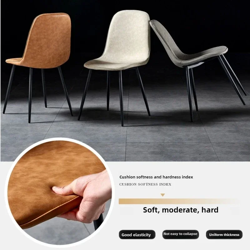 Faux Leather Dining Chairs Metal Legs Kitchen Seating Charlton Brown Upholstered Side Chairs Elegant Room Arrangement