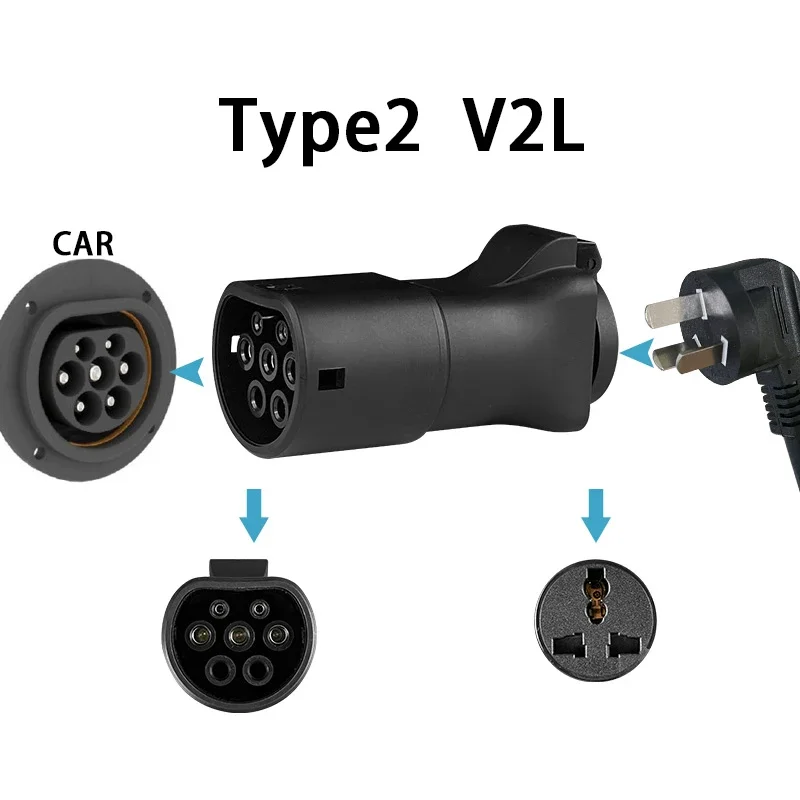 Type2 ICE62196 V2L Adapter Vehicle to Load Discharger Fit for MG BYD 16A 3.5KW V2L for MG4 MG5 BYD DOLPHIN Seal SEALION EV Disch