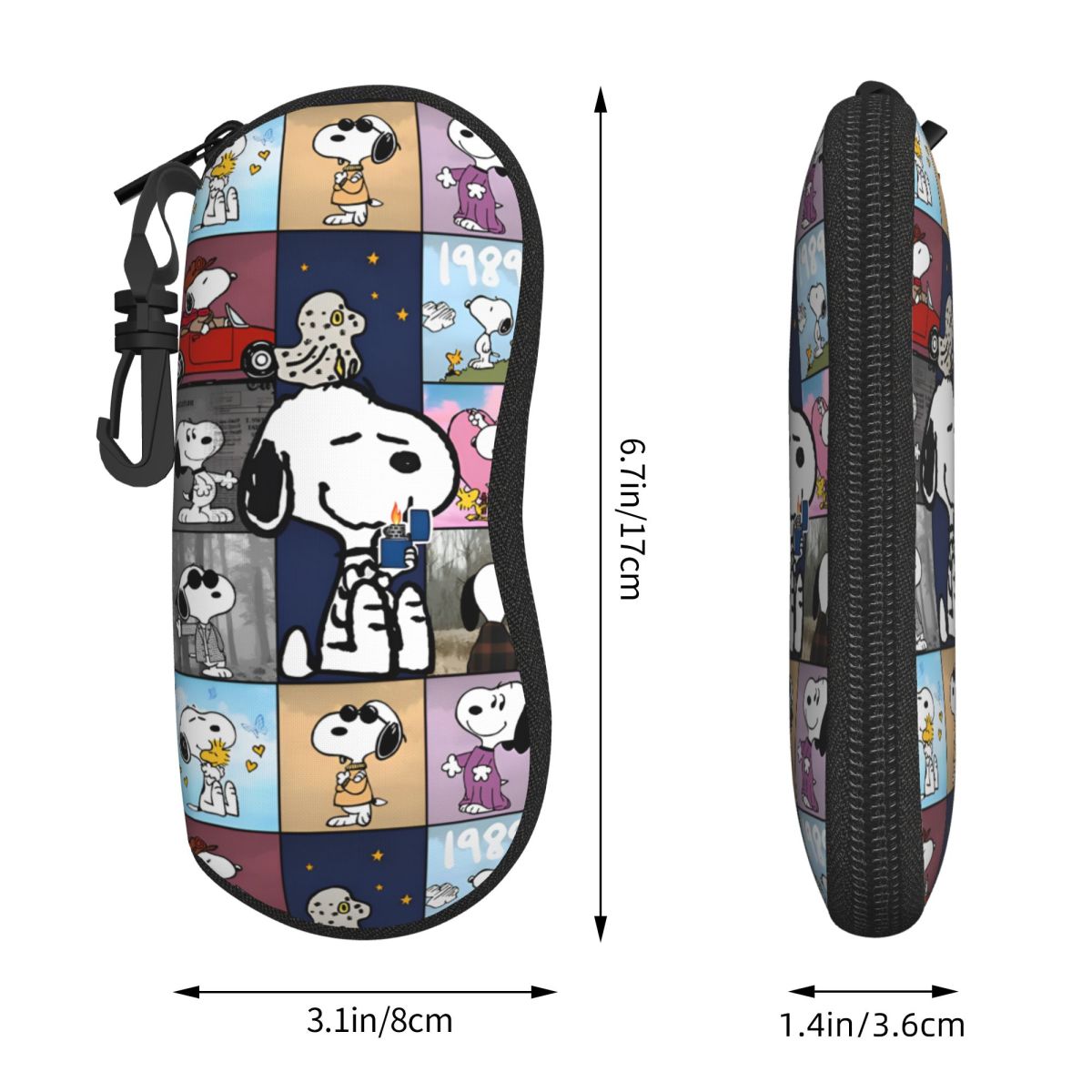 น่ารัก Snoopy การ์ตูนแว่นตาหญิงน้ําหนักเบากล่องถั่วลิสงการ์ตูนคนรักแว่นตากล่องเก็บ Harajuku Eye Contacts กรณี