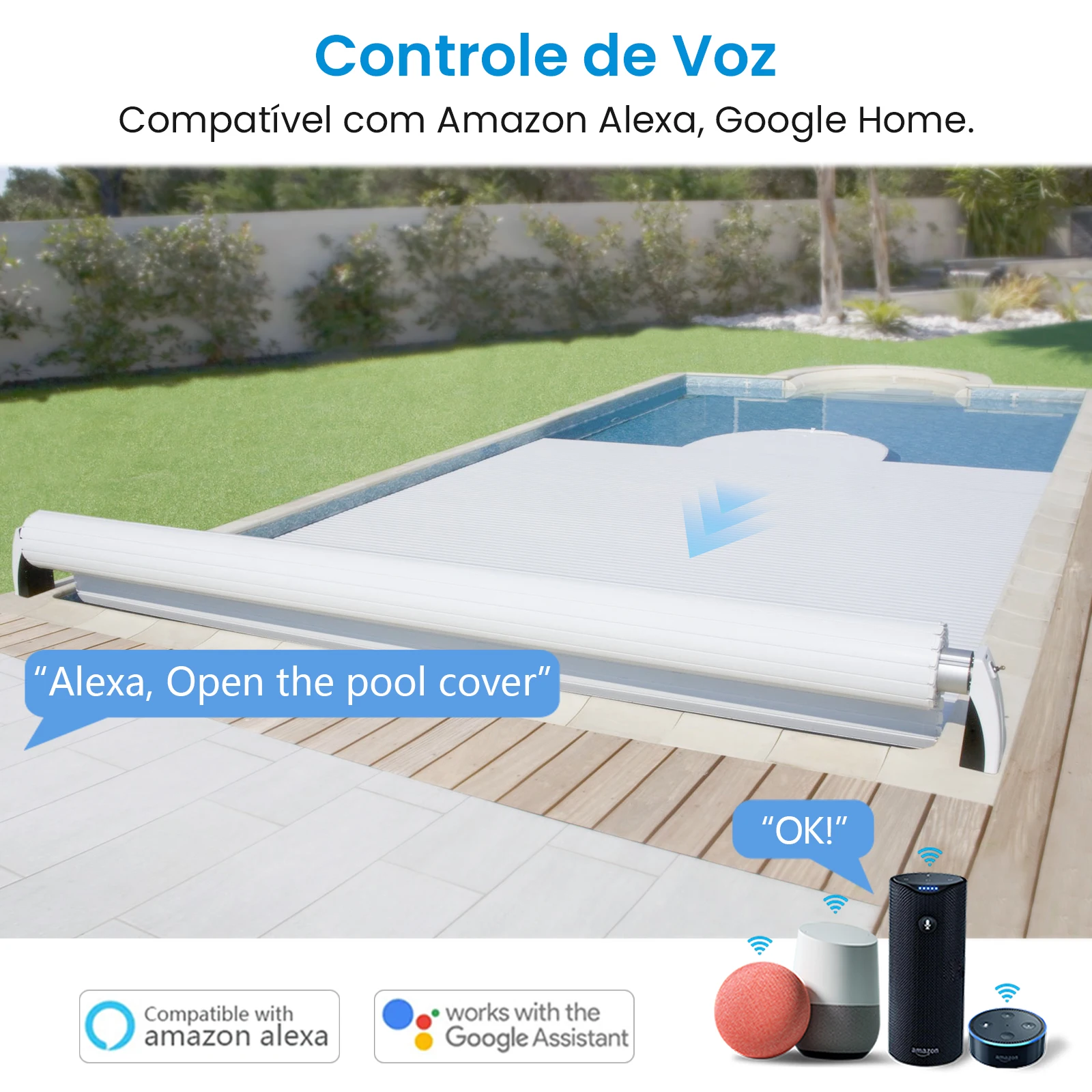 Loratap tuya smart life dc 12-24v módulo de interruptor para cobertura de piscina de obturador de rolo motor elétrico controle de voz por google home alexa