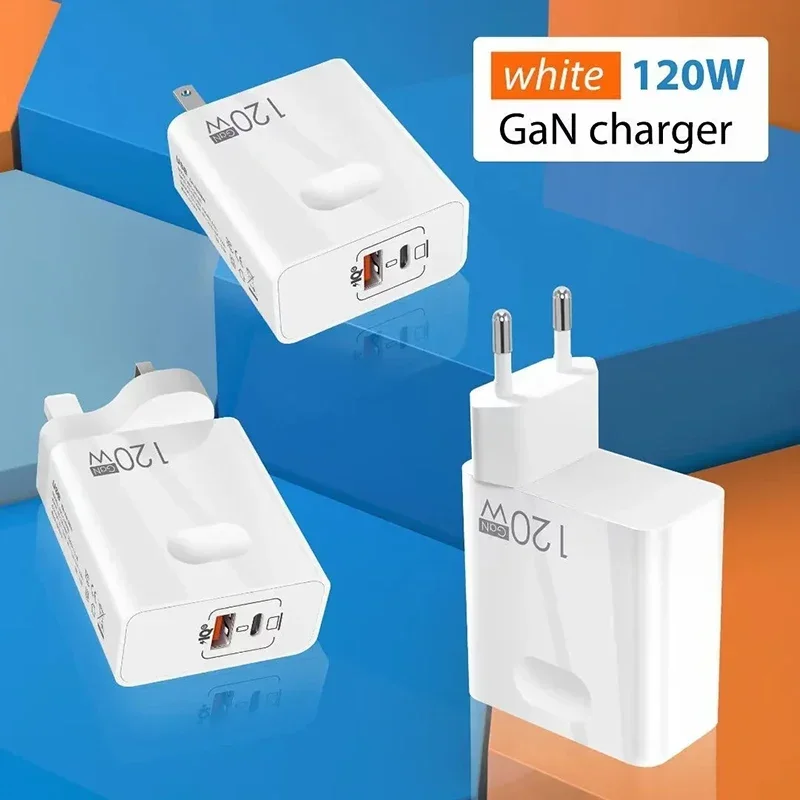 Xiaomi 120 Вт USB C Gan Адаптер для быстрой зарядки для Iphone 15 PD Супер быстрое USB-зарядное устройство для Samsung Ноутбук Планшет Ipad Macbook OPPO